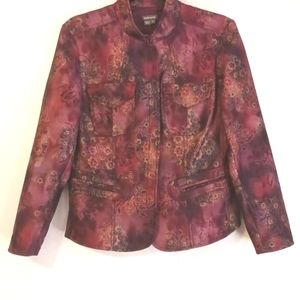 Anthracite " Cabernet" Floral Long Sleeve Jacket in Size 6